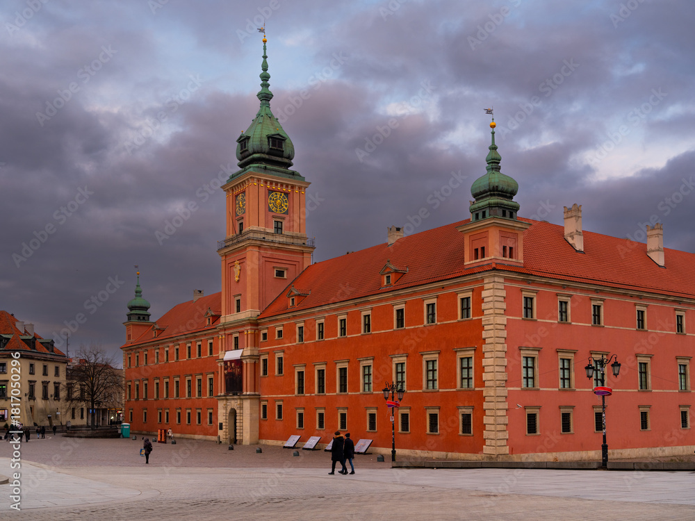 Fototapeta premium 2025-02-07; The central square of Warsaw. Warsaw, Poland