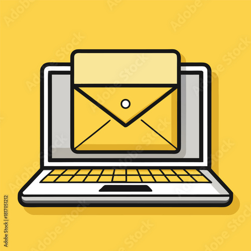 Laptop with an email message, symbolizing digital communication and online correspondence today
