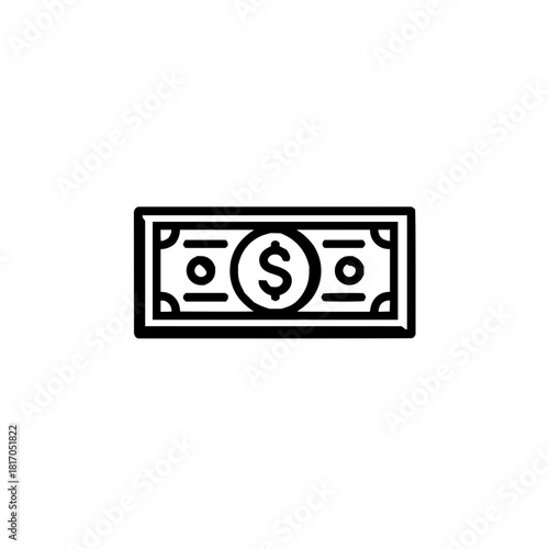 Dollar bill icon vector illustration representing currency finance investment and monetary wealth concept design