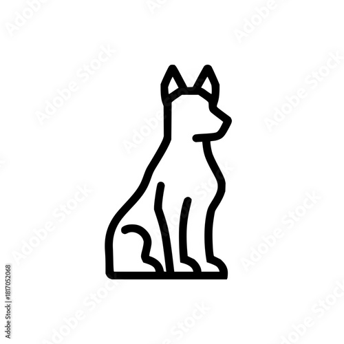 Sitting dog line art vector illustration pet animal canine drawing minimalist simple design outline graphic 100