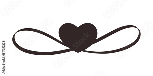 Elegant heart shaped flourish design isolated on white background for decoration purposes