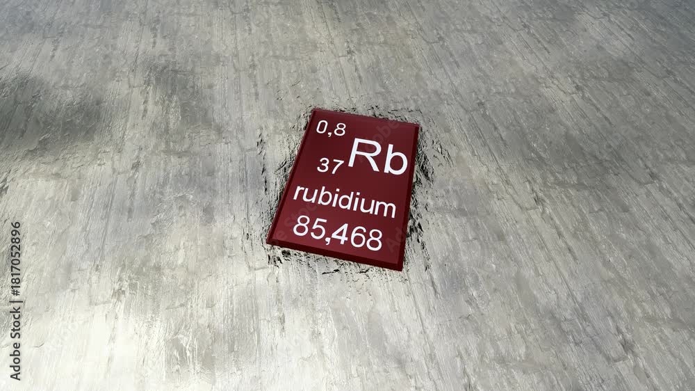Rubidium Material Stockvideon Rubidium periodic table symbol on raw rubidium, a rare ...