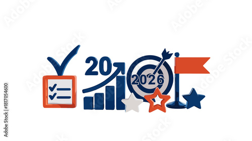 Visual representation of goals and achievements, business targets, and future plans.