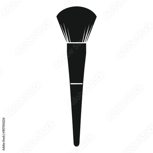 makeup brush black and white silhouette on white background