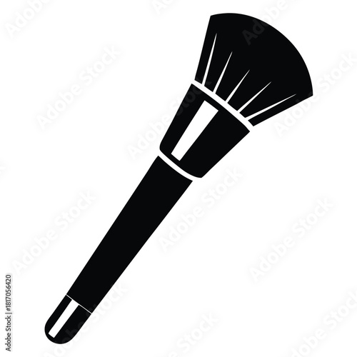 makeup brush black and white silhouette on white background