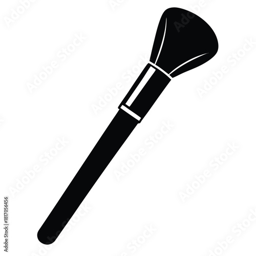 makeup brush black and white silhouette on white background