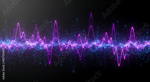 Vibrant Sound Wave: A mesmerizing display of audio frequencies pulsing with energy, showcasing the intricate patterns and dynamics of sound.