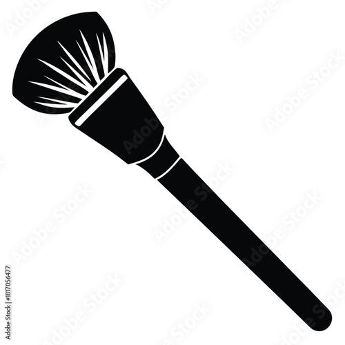 makeup brush black and white silhouette on white background