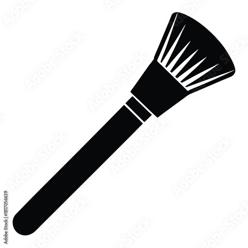 makeup brush black and white silhouette on white background