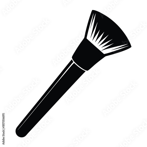 makeup brush black and white silhouette on white background
