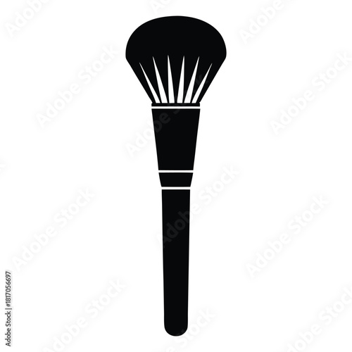 makeup brush black and white silhouette on white background