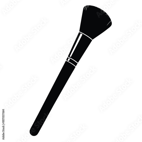 makeup brush black and white silhouette on white background