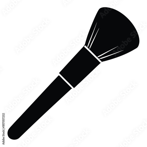 makeup brush black and white silhouette on white background