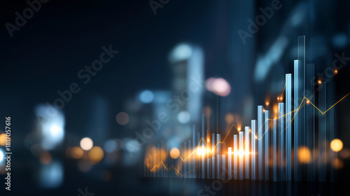 Business growth with data insights and analysis visualization defocused financial background powerful information concept success strategy display analytical expertise