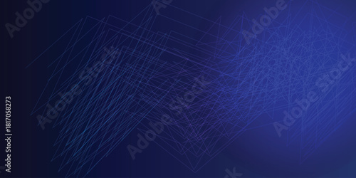 Abstract vector background featuring flowing blue lines and curves, artistic design. Wavy ribbon bow isolated on white with a wavy line art backdrop