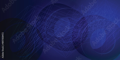 Abstract vector background featuring flowing blue lines and curves, artistic design. Wavy ribbon bow isolated on white with a wavy line art backdrop