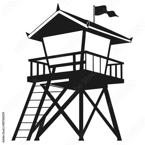 lifeguard tower silhouette vector safeguard tower
