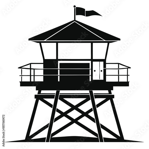 lifeguard tower silhouette vector safeguard tower