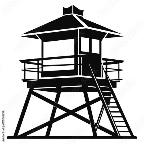lifeguard tower silhouette vector safeguard tower