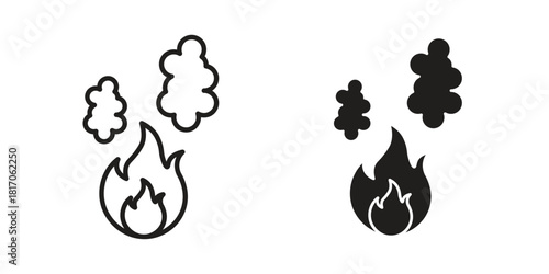 Fire smoke icon for your website design, logo, app, UI. EPS10