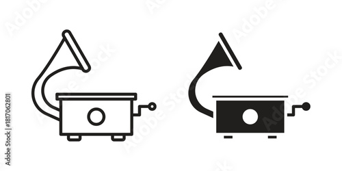 Gramophone icon for your website design, logo, app, UI. EPS10