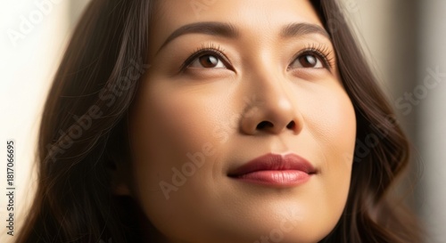 Wallpaper Mural Close-up portrait of a young woman with confident expression and radiant skin highlighting natural Torontodigital.ca