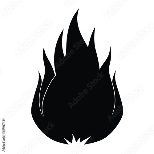 Fire flame silhouette vector design illustration isolated on white background