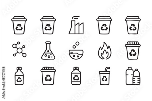 Minimal environmental safety and hazard icon pack for commercial use