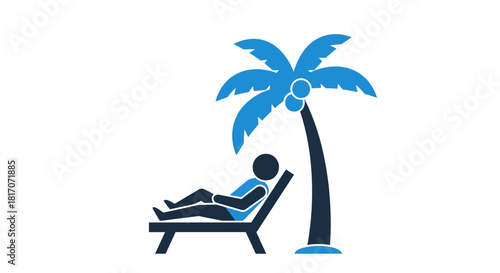 Relaxation under tropical palm tree silhouette