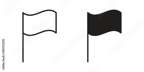Flag icon in filled, thin line, stroke style for website and apps