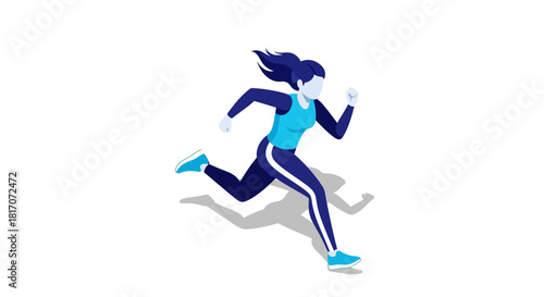 Dynamic isometric runner in motion: fitness and sport theme