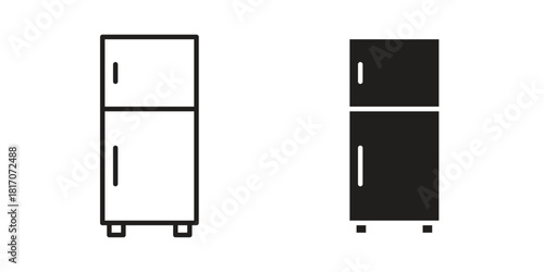 Fridge icon in filled, thin line, stroke style for website and apps