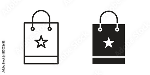 Gift bag icon in filled, thin line, stroke style for website and apps
