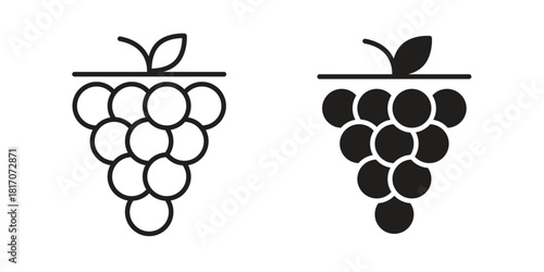 Grapes icon in filled, thin line, stroke style for website and apps