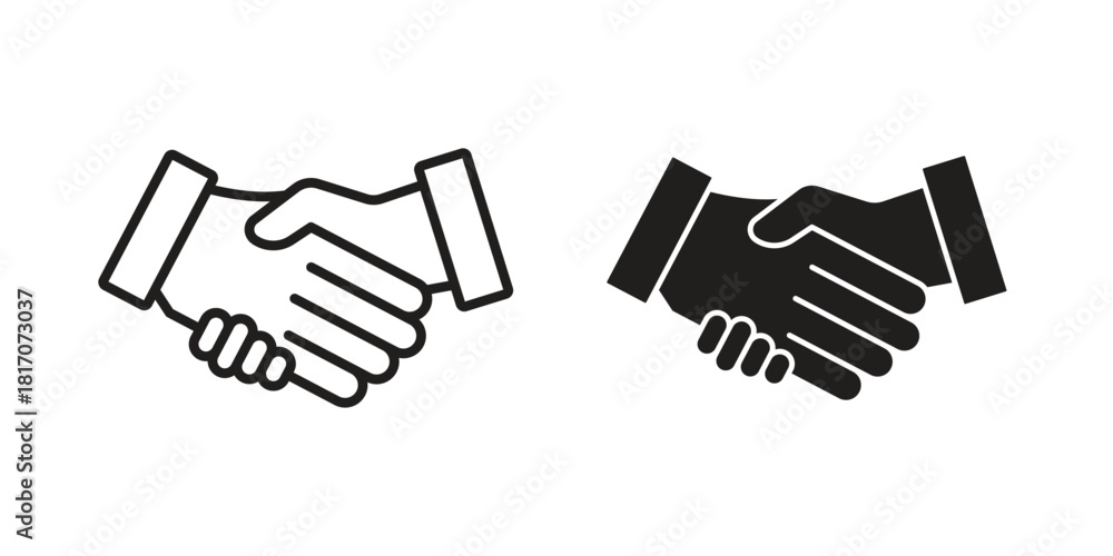 Fototapeta premium Handshake icon in filled, thin line, stroke style for website and apps