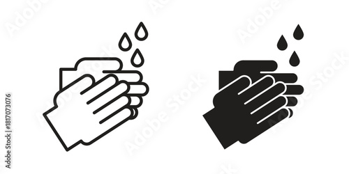 Handwashing icon in filled, thin line, stroke style for website and apps