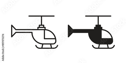Helicopter icon in filled, thin line, stroke style for website and apps