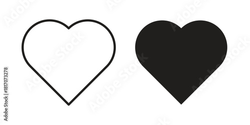 Heart icon in filled, thin line, stroke style for website and apps