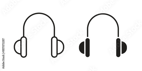 Headset icon in filled, thin line, stroke style for website and apps