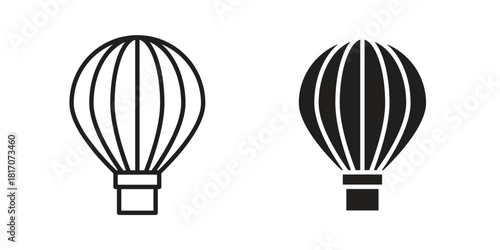Hot air balloon icon in filled, thin line, stroke style for website and apps