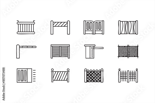 Protective gate and barrier illustrations for commercial use