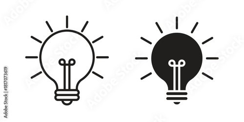 Idea icon in filled, thin line, stroke style for website and apps