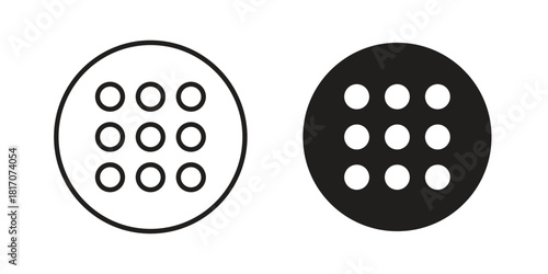 Keypad icon in filled, thin line, stroke style for website and apps