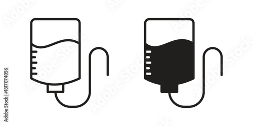 IV drip icon in filled, thin line, stroke style for website and apps