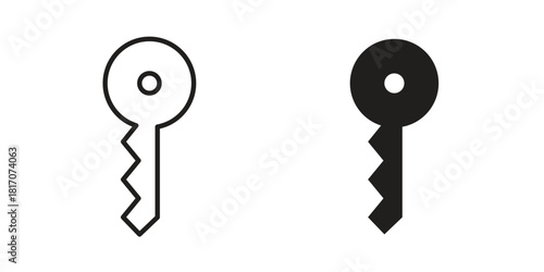 key icon in filled, thin line, stroke style for website and apps