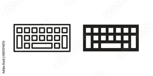 Keyboard icon in filled, thin line, stroke style for website and apps