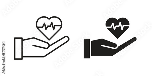 Life insurance icon in filled, thin line, stroke style for website and apps