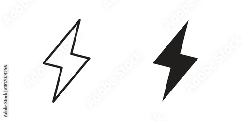 Lightning icon in filled, thin line, stroke style for website and apps