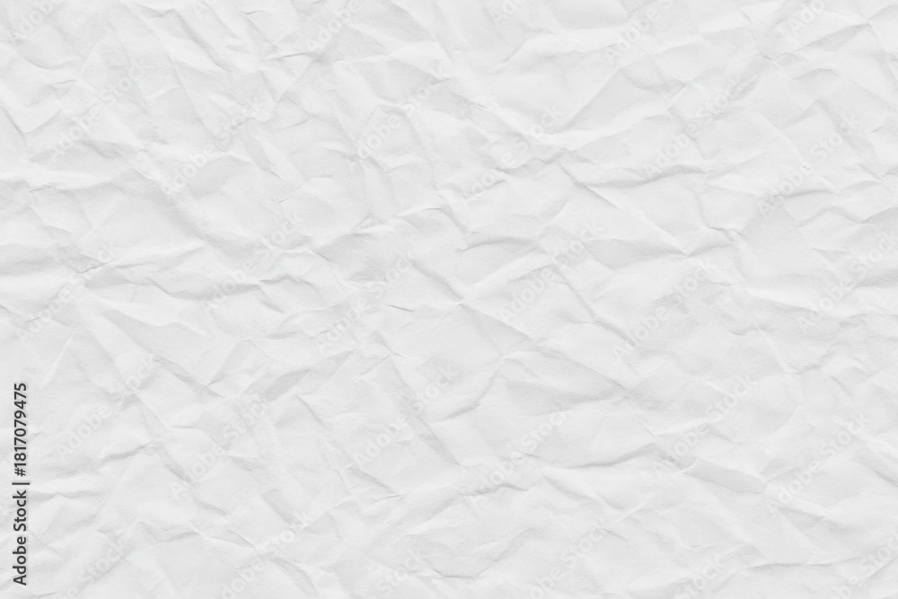 Obraz premium White Crumpled Paper Texture Background Close-up. Blank Distressed Surface.