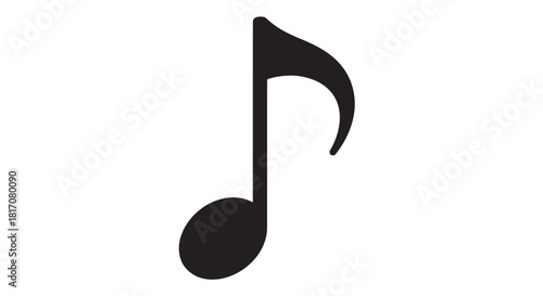 Minimal black music note icon suitable for graphic design and branding.